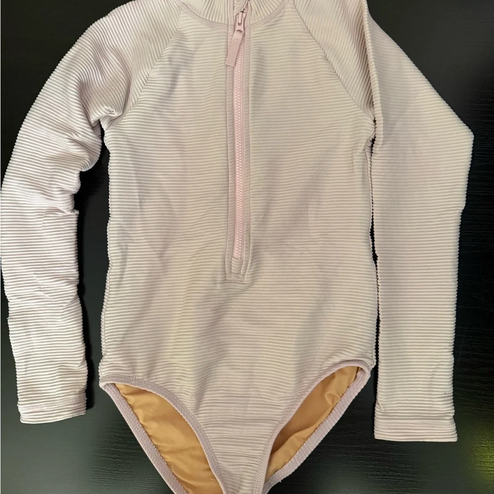 Crewcuts Tan and Pink UPF 50+ Swimsuit - Picture 1 of 3